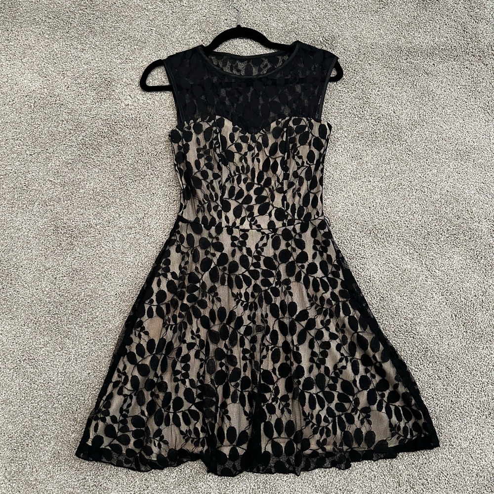 Speechless Black and Cream Floral Mini Dress